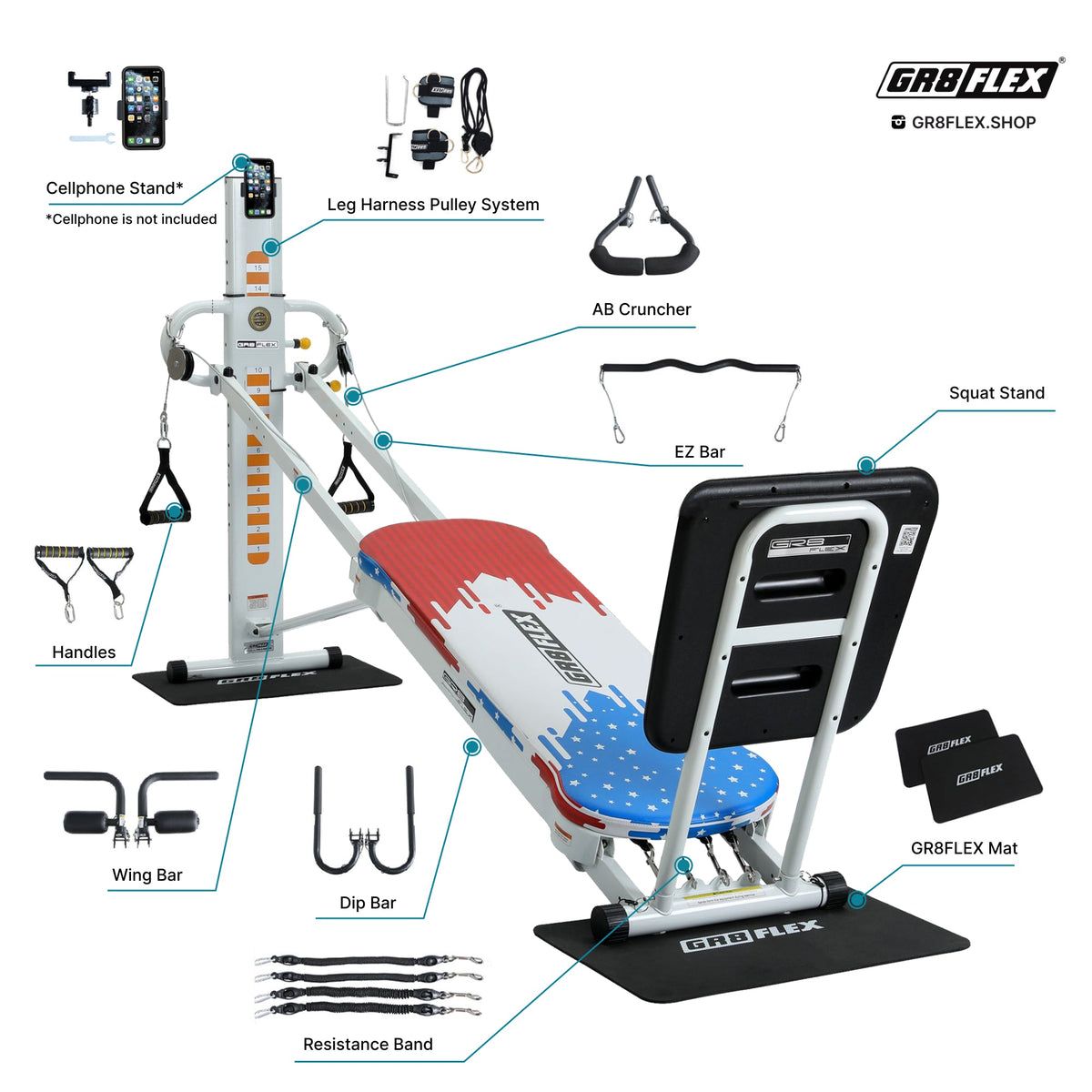 [SALE] GR8FLEX Total Performance Gym - Patriotic (Final Sale)